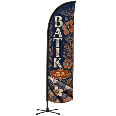 Contoh reka bentuk windflag #123 untuk Kedai batik