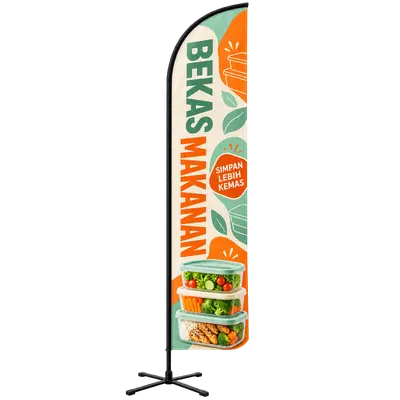 Contoh reka bentuk windflag #134 untuk Kedai bekas makanan