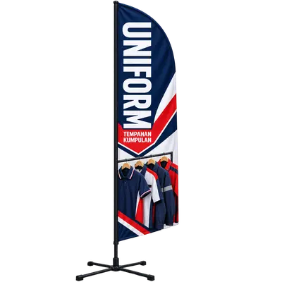 Contoh reka bentuk windflag #144 untuk Kedai pakaian seragam