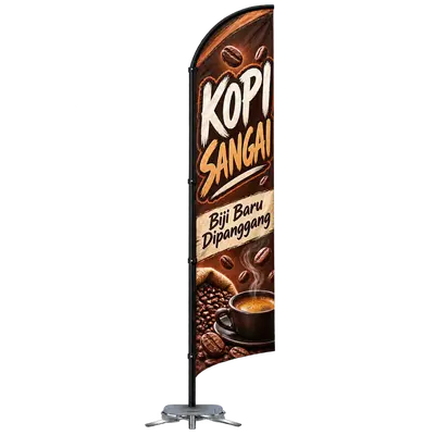 Contoh reka bentuk windflag #164 untuk Pemanggang kopi kecil