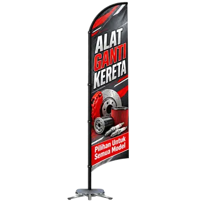 Contoh reka bentuk windflag #169 untuk Kedai alat ganti kereta