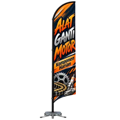 Contoh reka bentuk windflag #170 untuk Kedai alat ganti motosikal