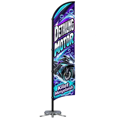 Contoh reka bentuk windflag #172 untuk Pusat detailing motosikal