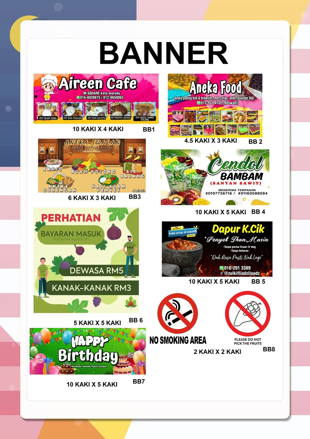 Custom Banner Designs BB37–BB44
