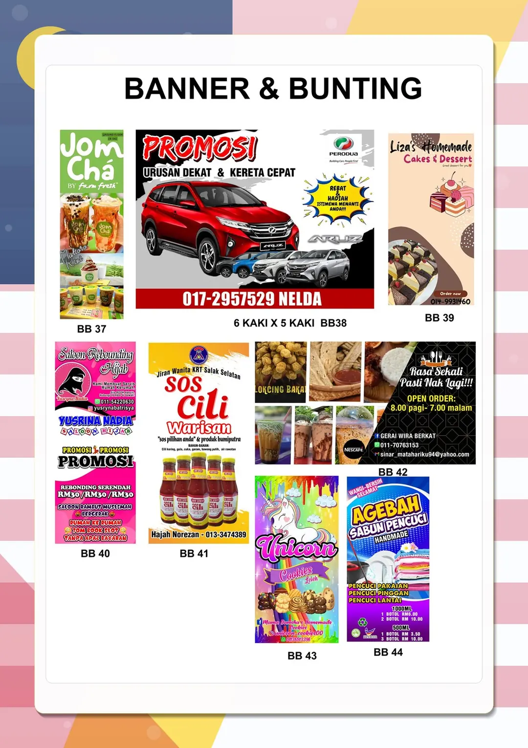 Custom Banner Designs BB30–BB36