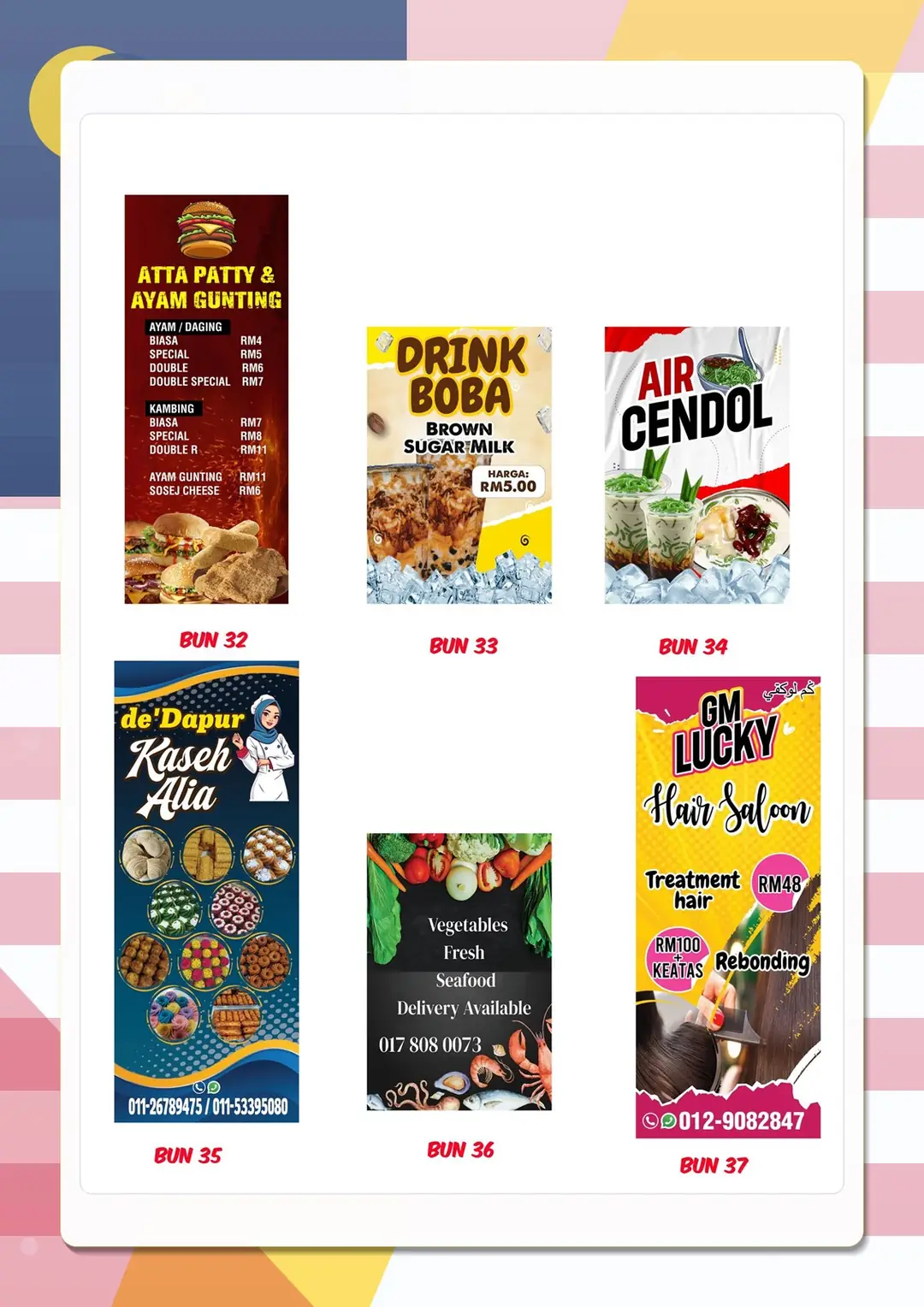 Custom Bunting Designs 32–37