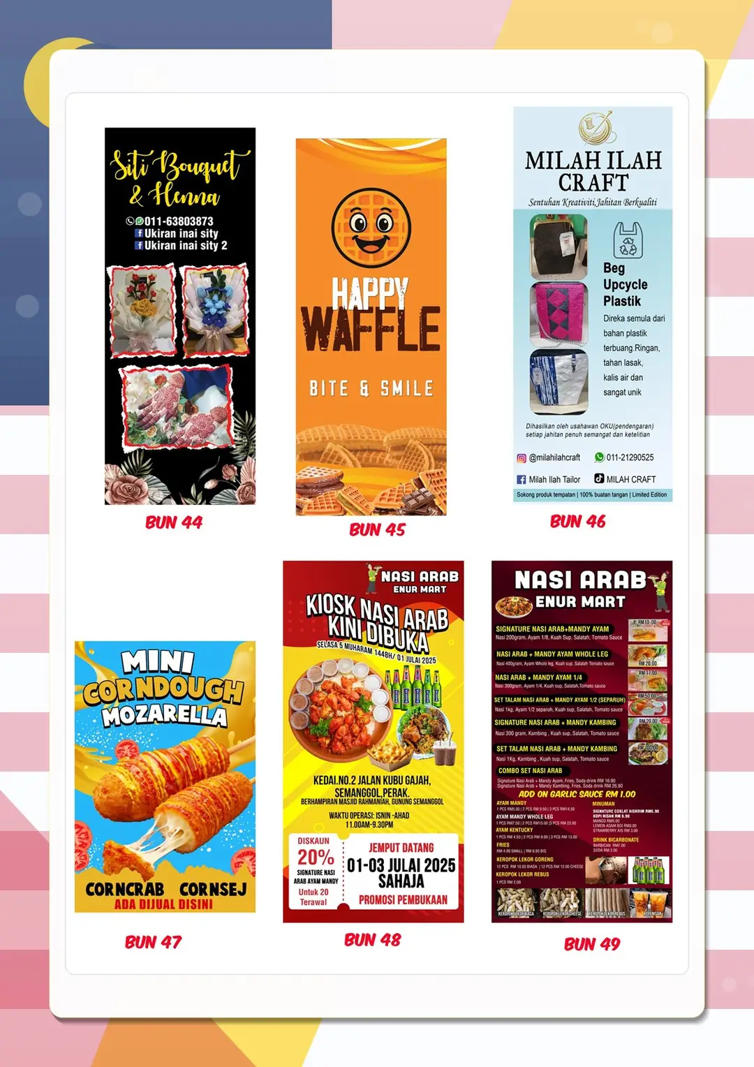 Custom Bunting Designs 44–49