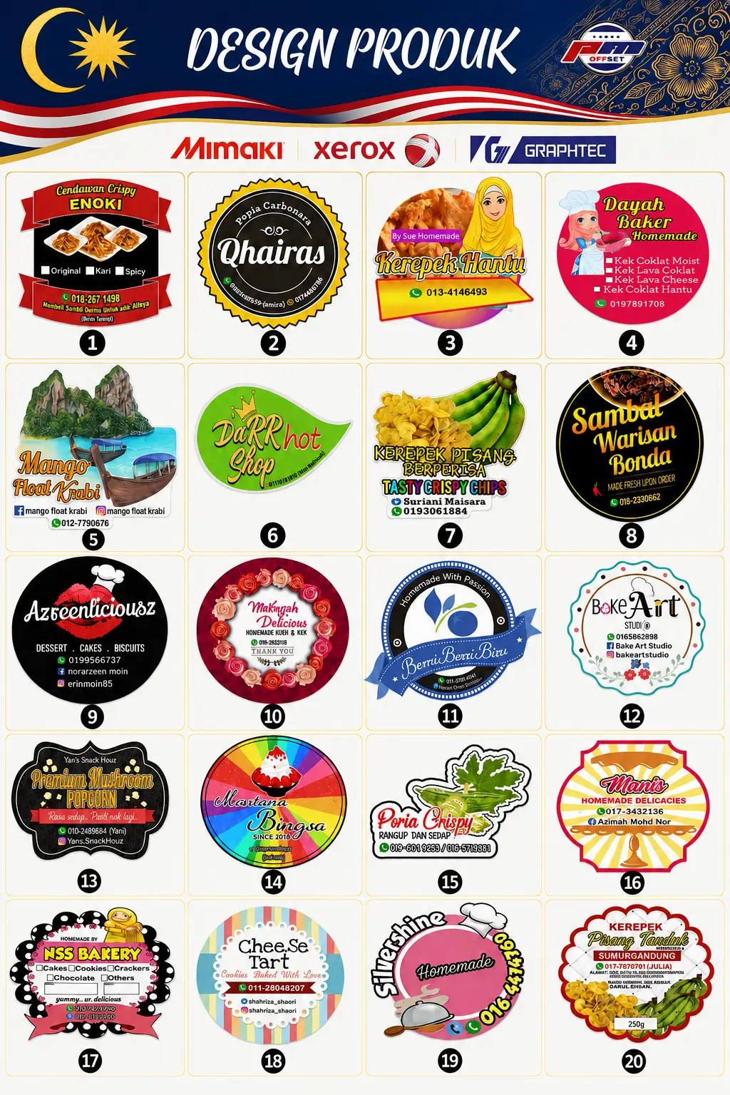 Product Sticker Designs 1–20