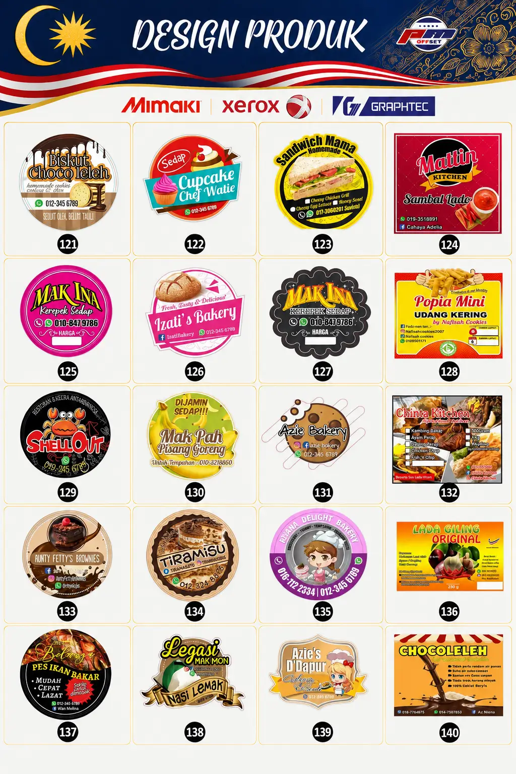 Product Sticker Designs 121–140