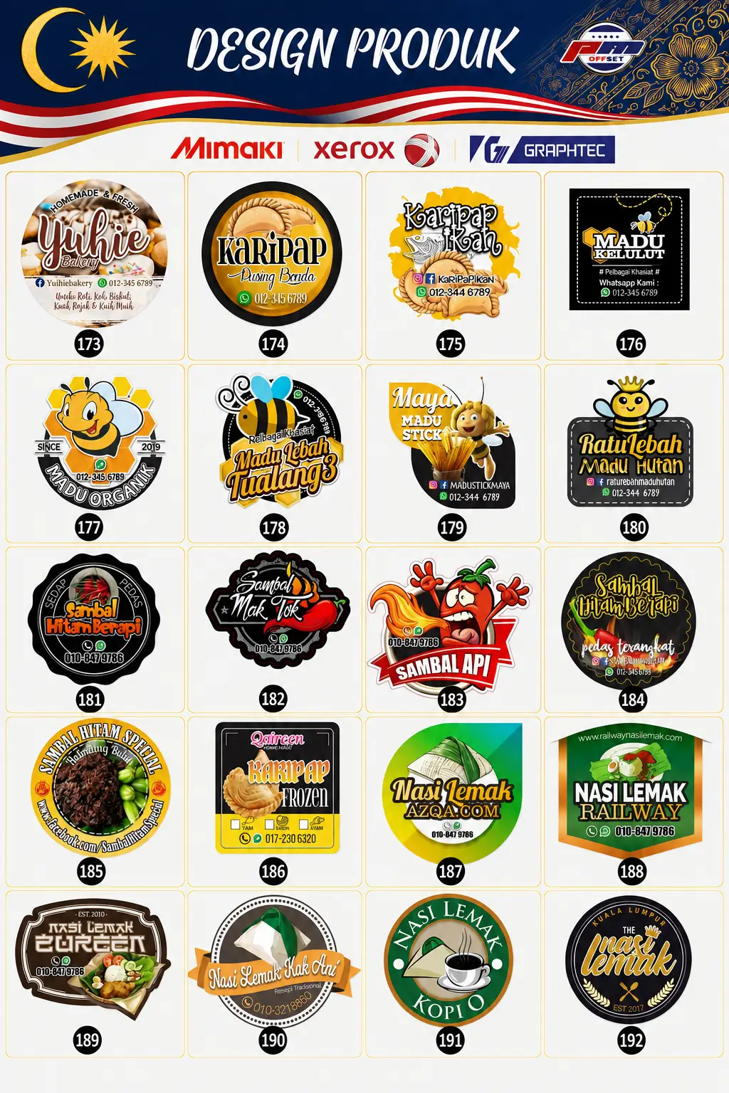 Product Sticker Designs 173–192