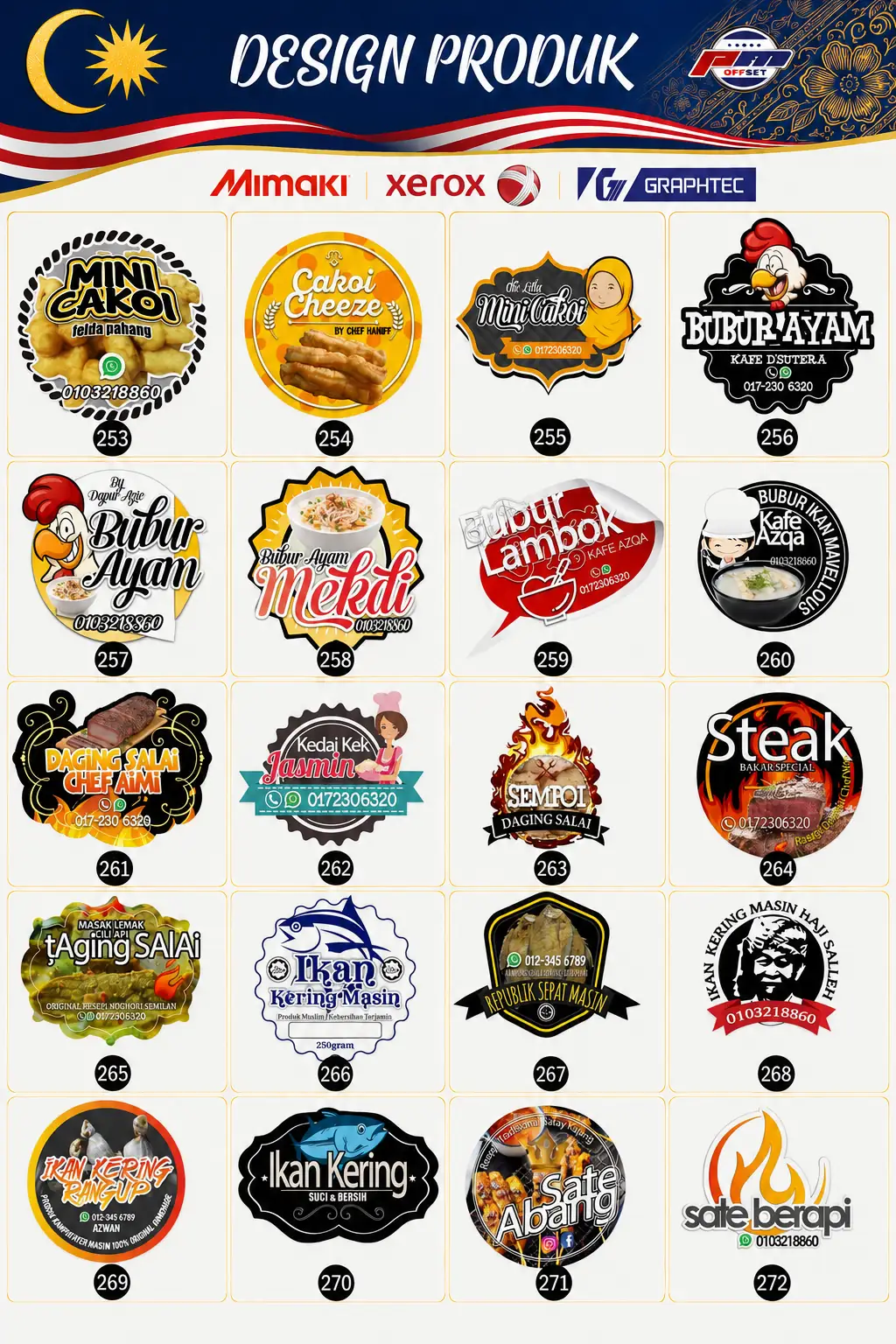 Product Sticker Designs 253–272