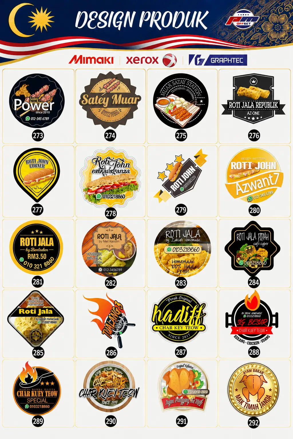 Product Sticker Designs 273–292
