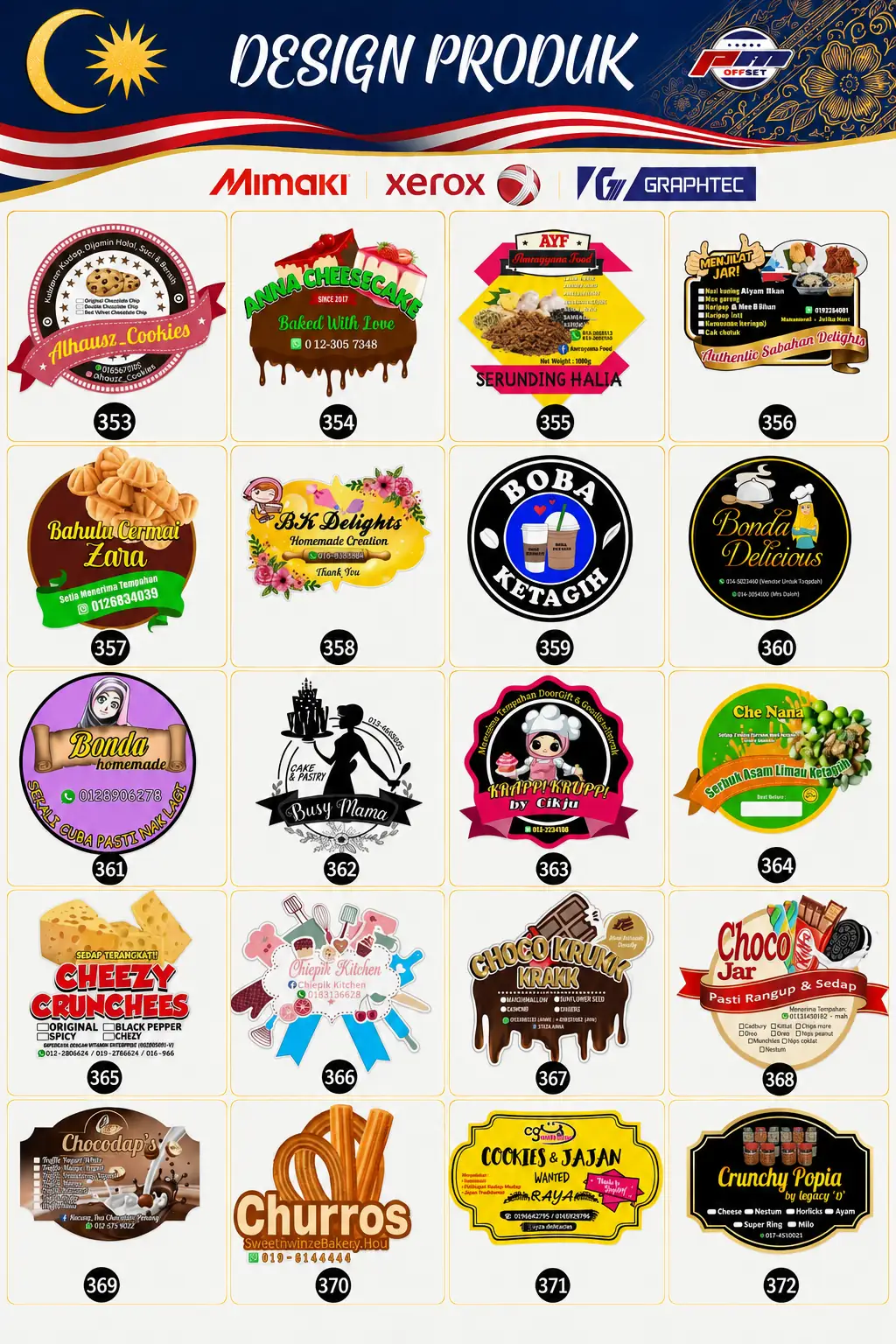 Product Sticker Designs 353–372
