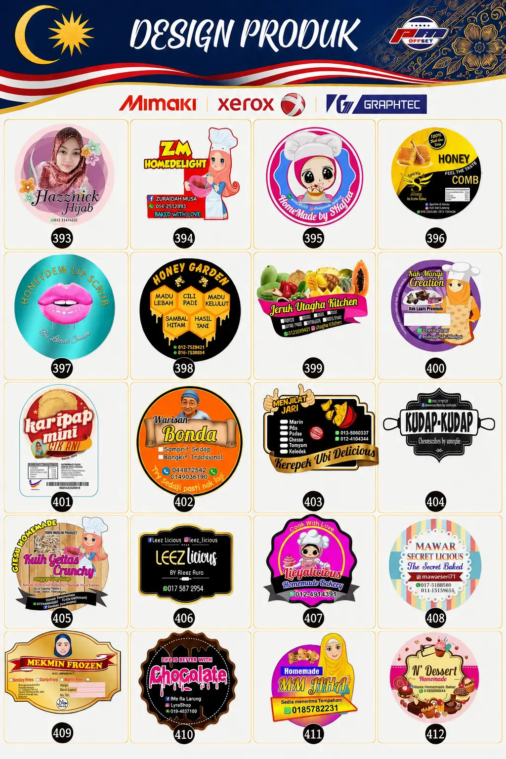 Product Sticker Designs 393–412
