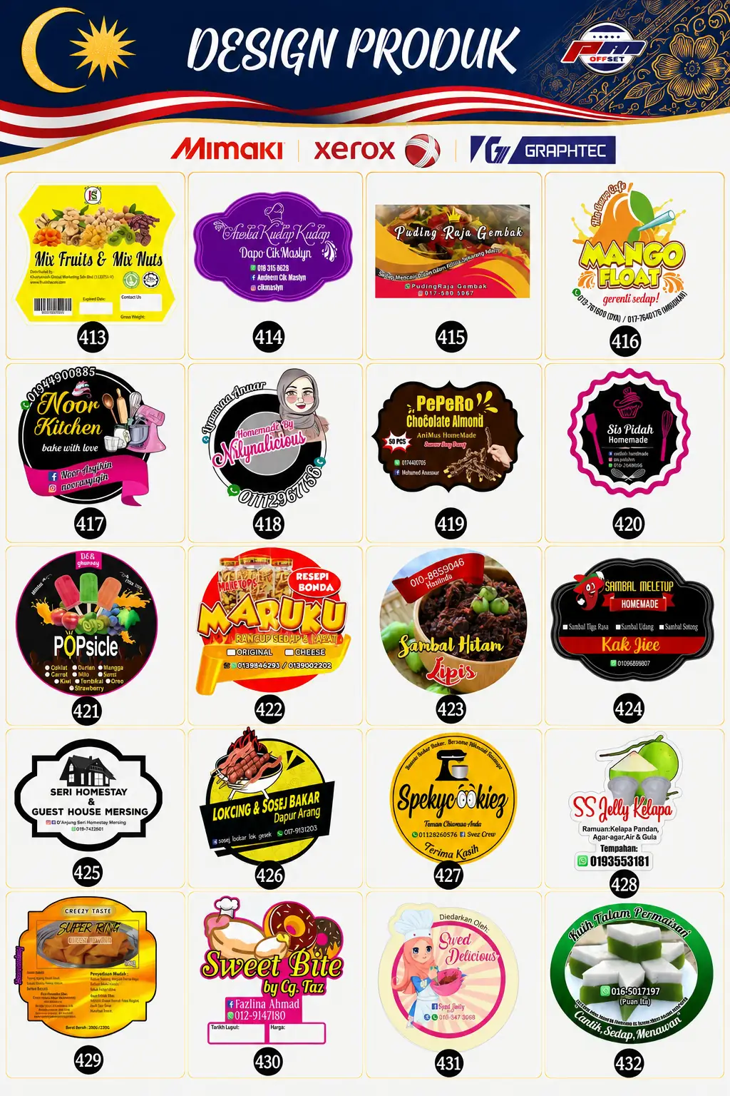 Product Sticker Designs 413–432