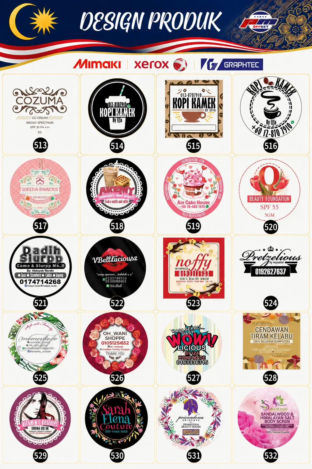 Product Sticker Designs 513–532