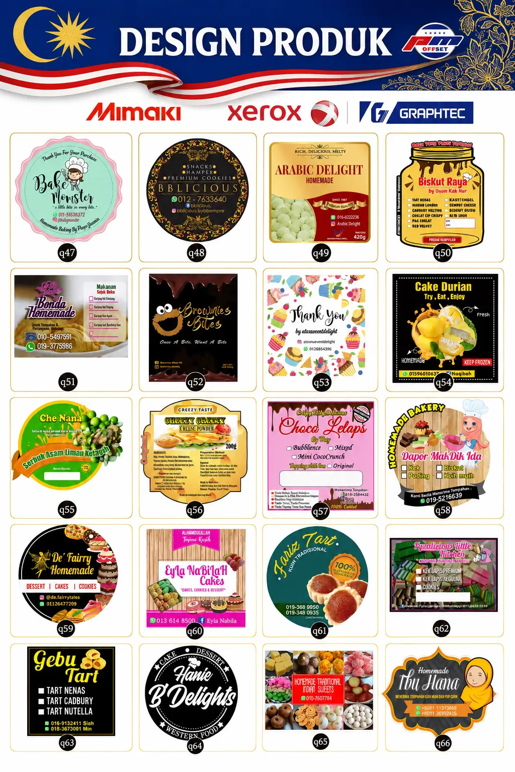 Product Sticker Designs Q47–Q66