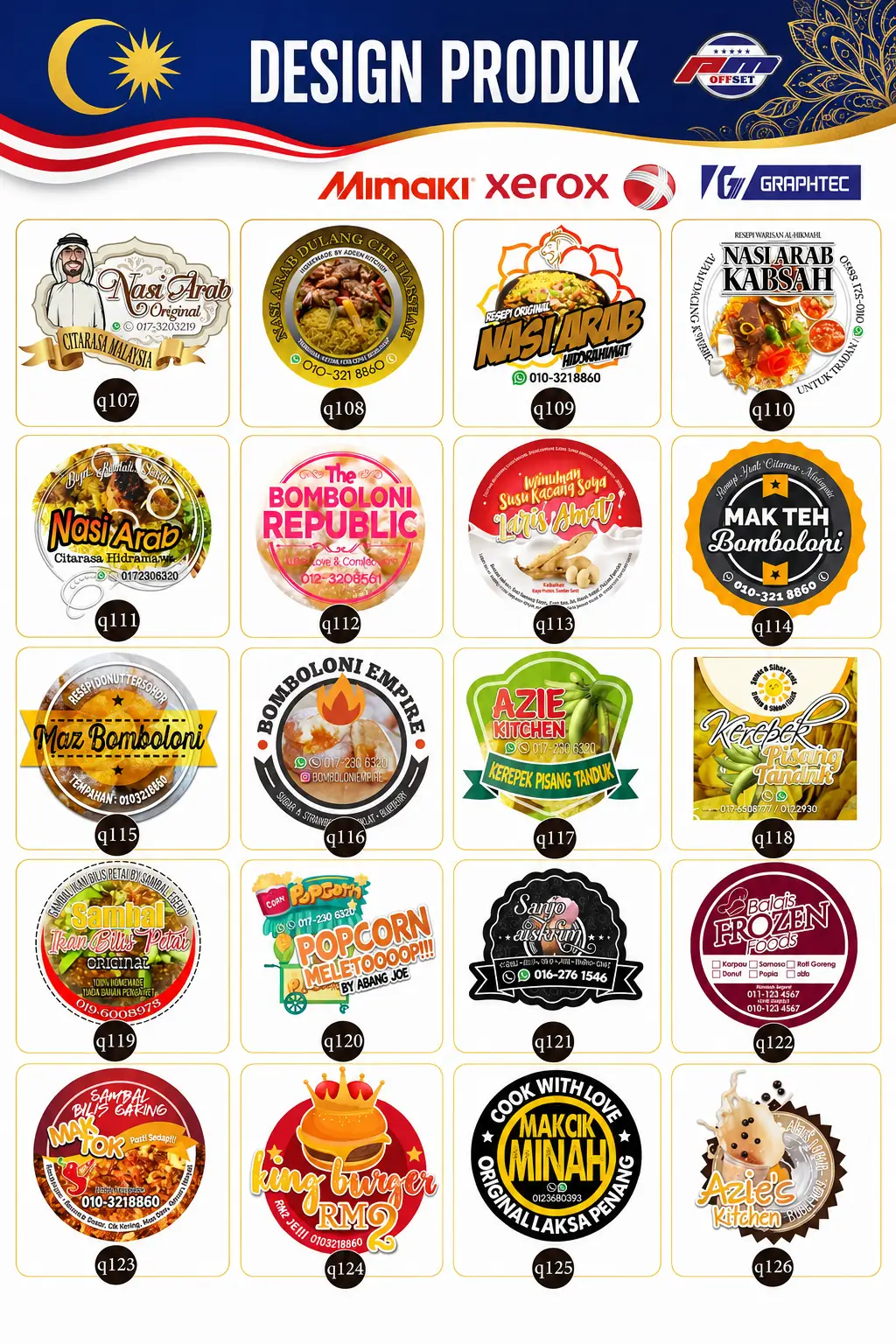 Product Sticker Designs Q107–Q126