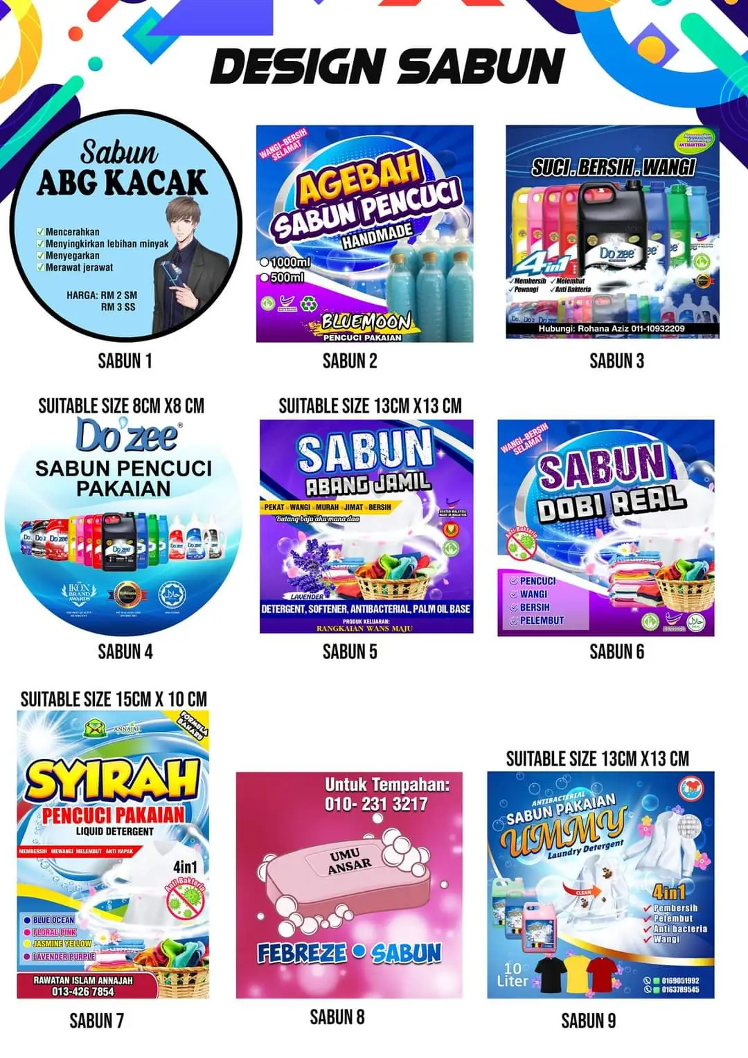 Soap Product Sticker Designs