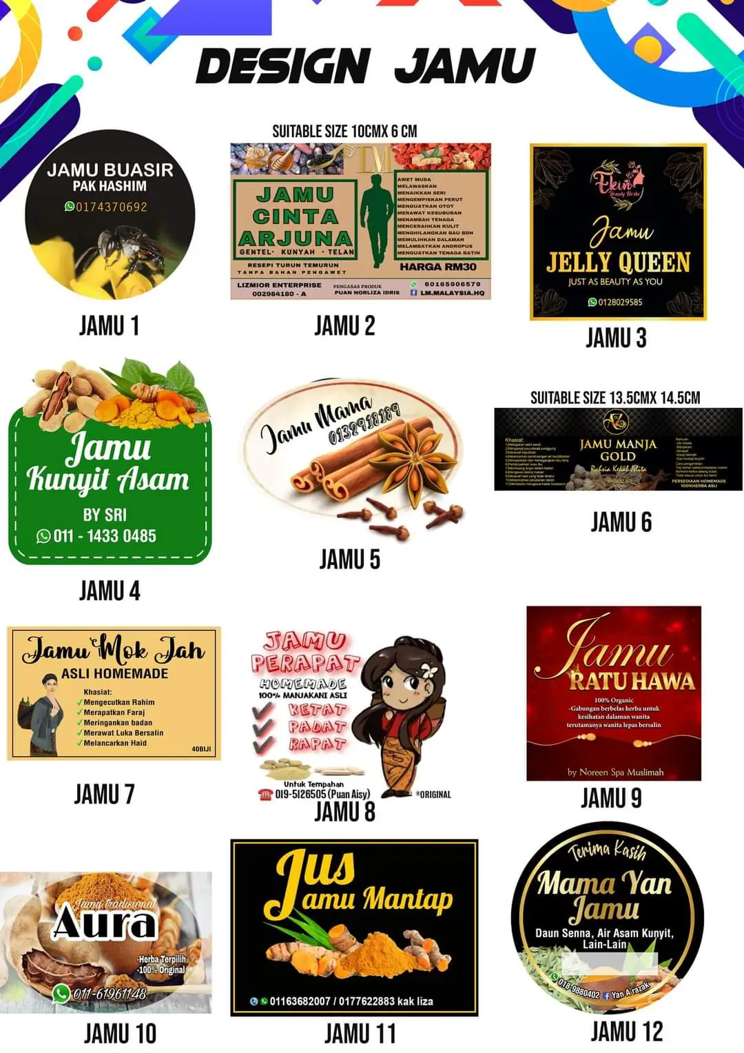 Jamu Product Sticker Designs