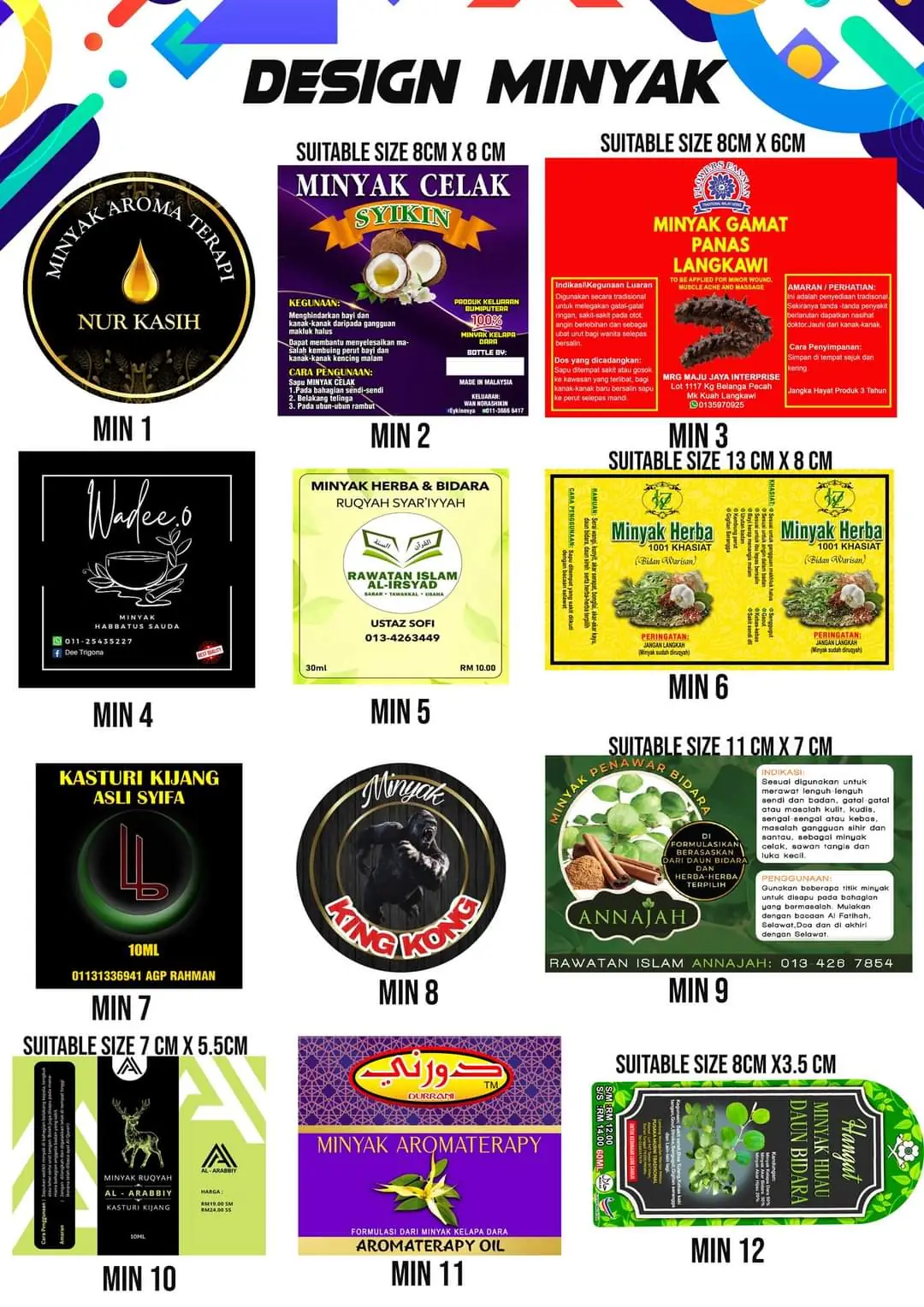 Oil Product Sticker Designs