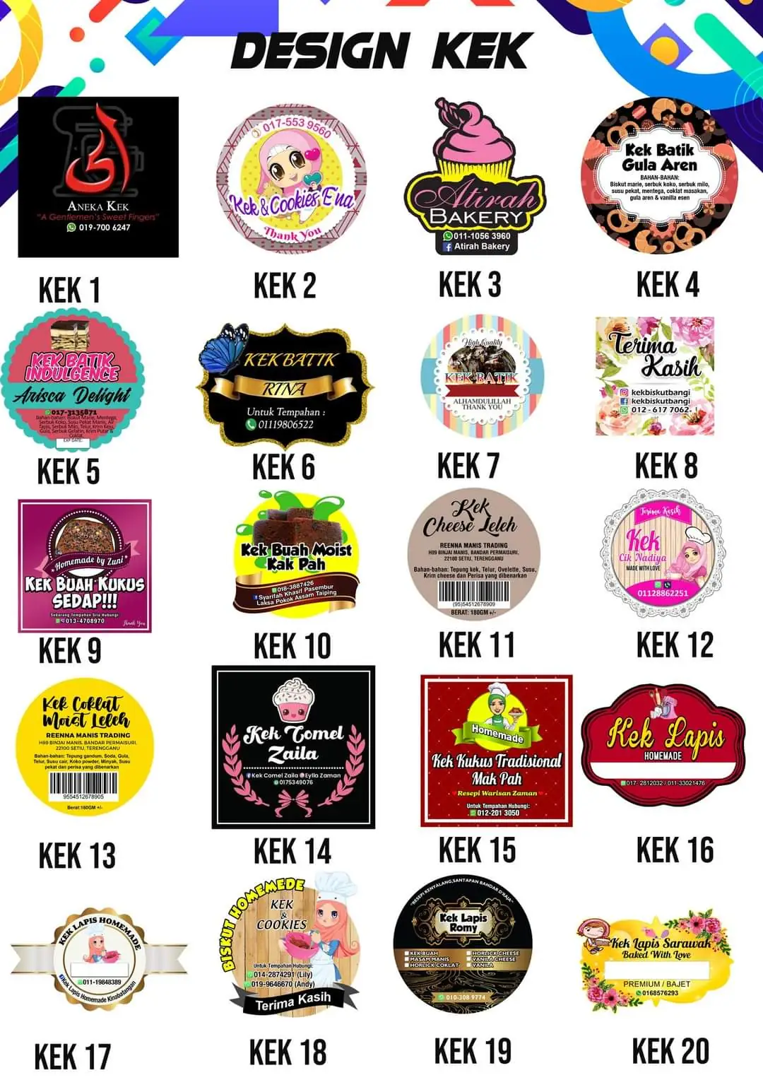 Cake Product Sticker Designs