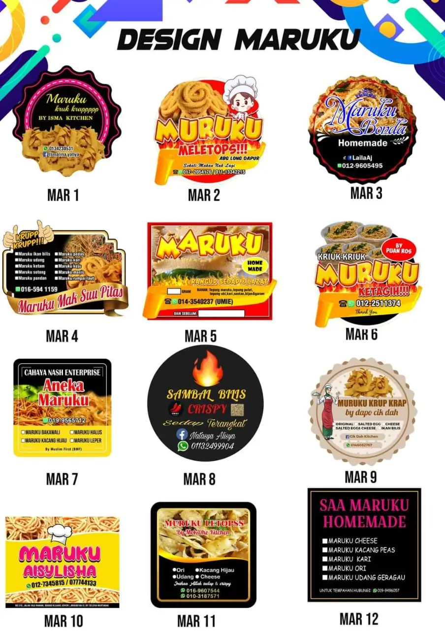 Maruku Product Sticker Designs