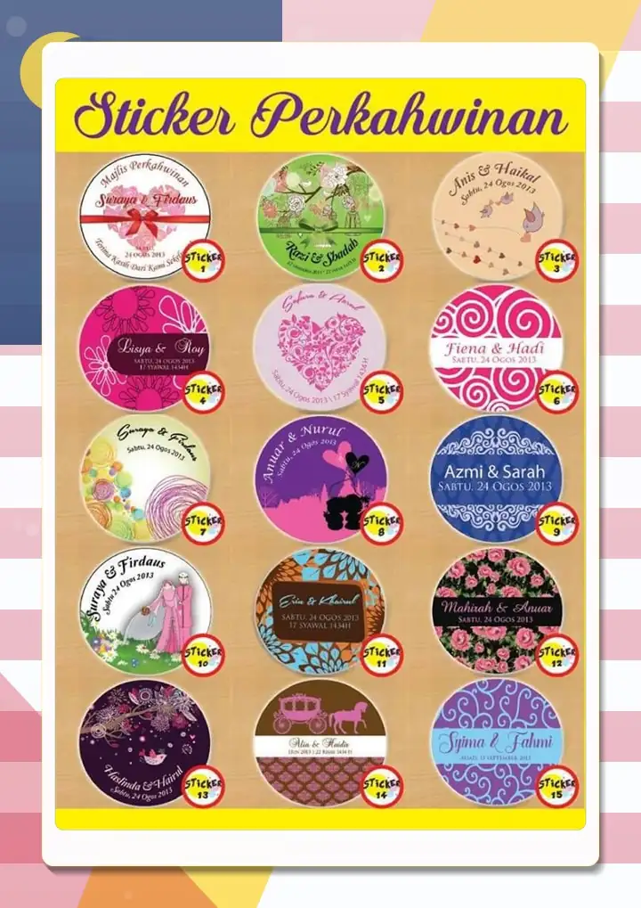 Wedding Sticker Design Collection 17
