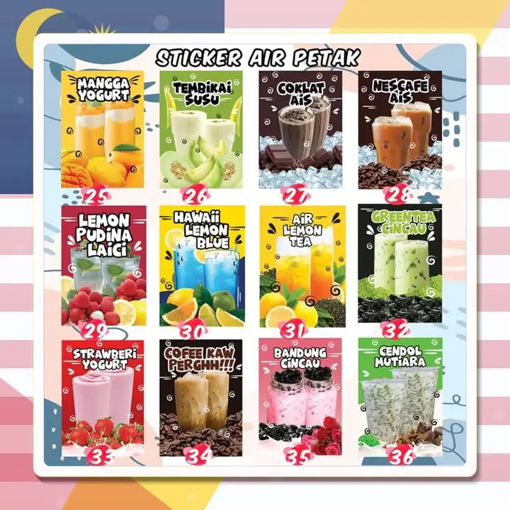 Drink sticker designs Design 25–36