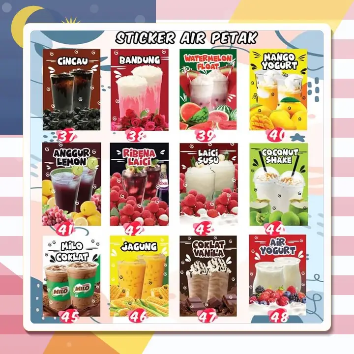 Drink sticker designs Design 37–48