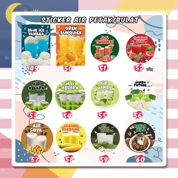 Drink sticker designs Design 49–60