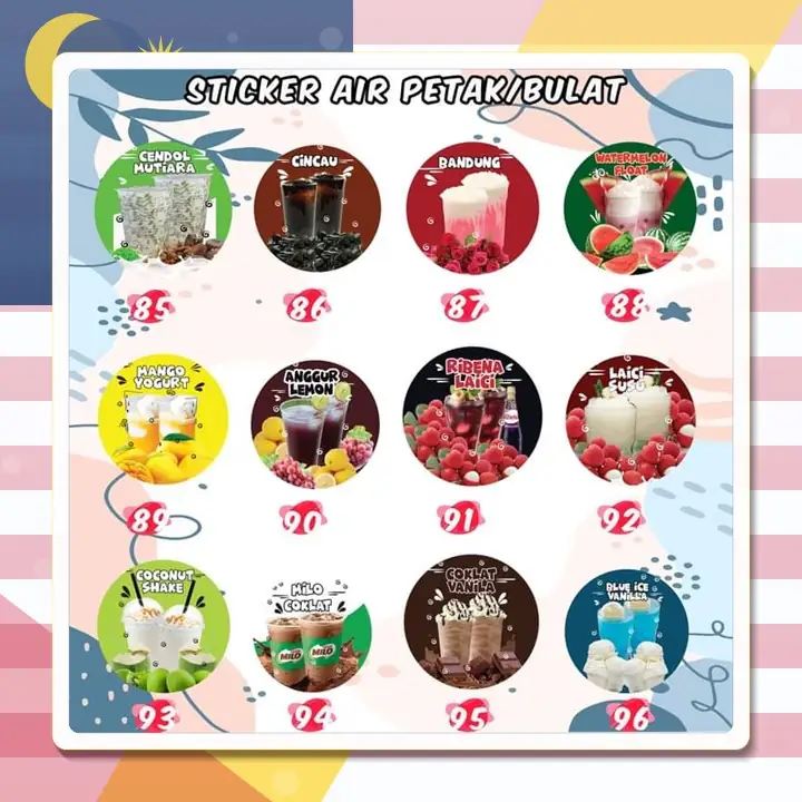 Drink sticker designs Design 85–96